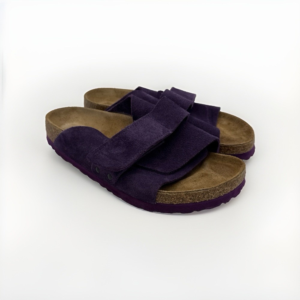Birkenstock Kyoto Suede Sandals Women's 7 38 Wine Purple Slides